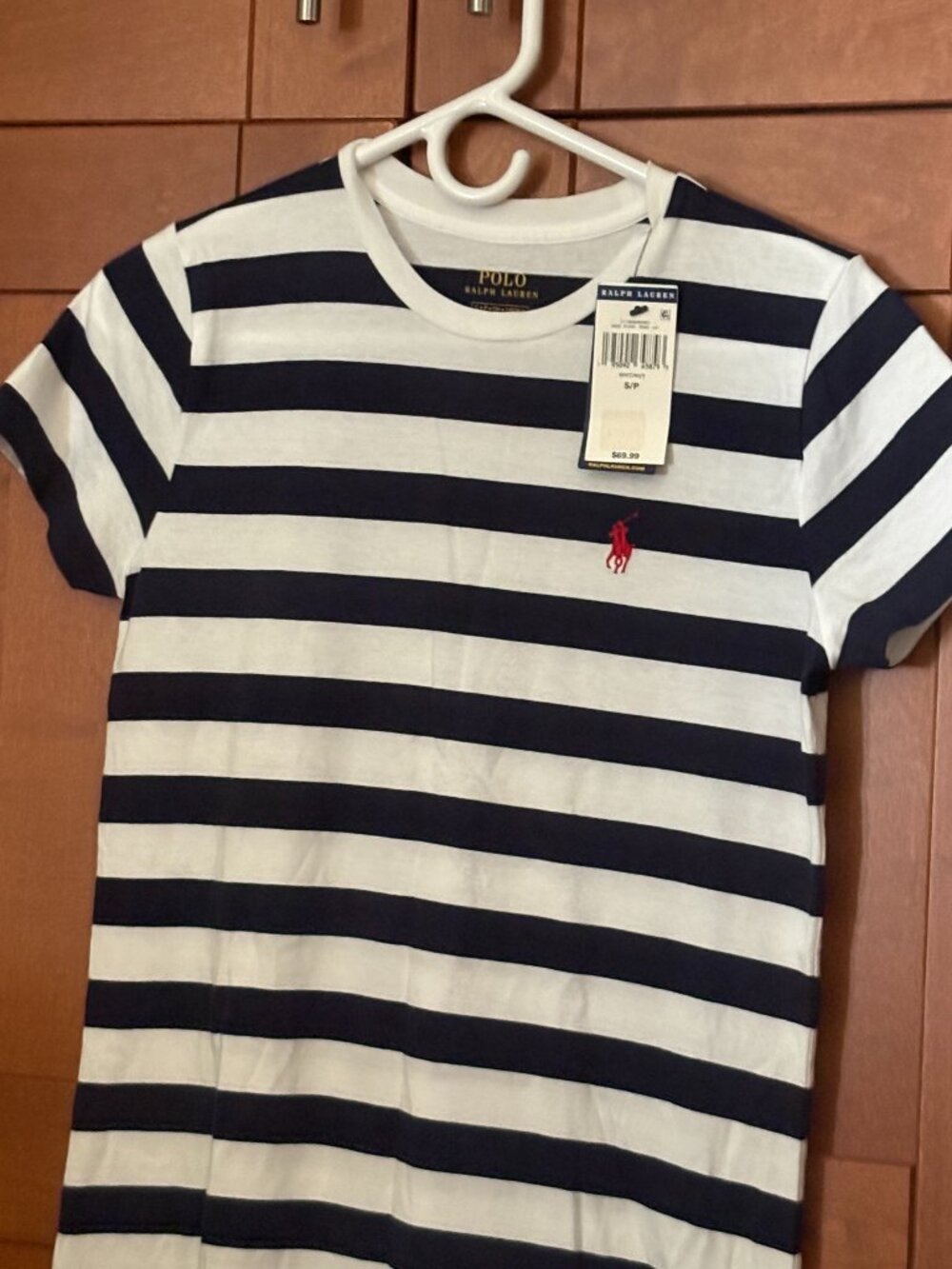 Polo Ralph Lauren Striped Cotton Dress Sz S/P White/Navy